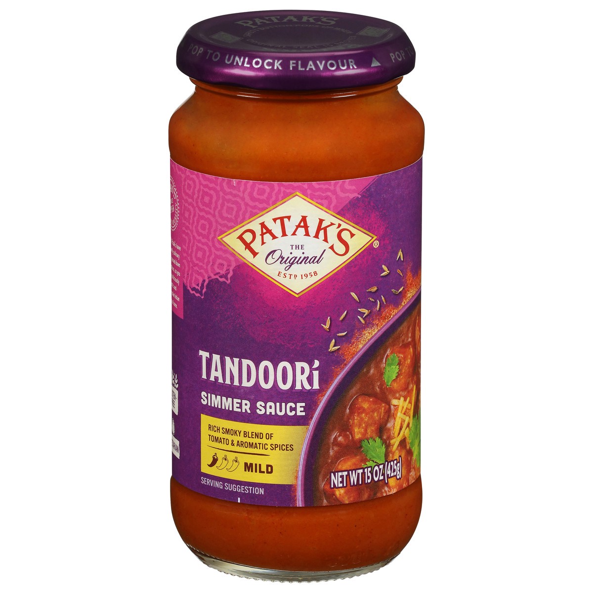 slide 1 of 12, Patak's Mild Tandoori Simmer Sauce 15 oz, 15 oz