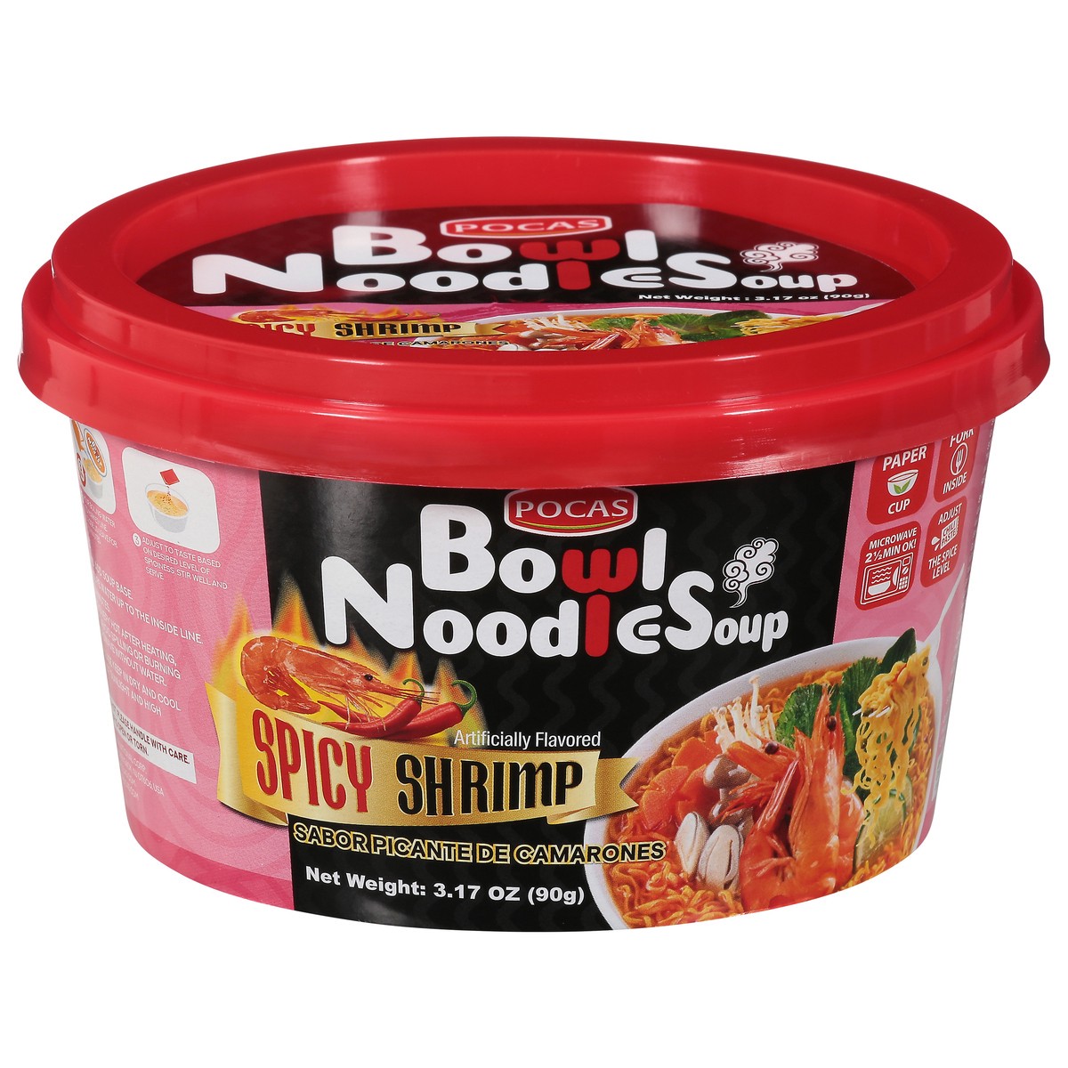 slide 9 of 13, Pocas Spicy Shrimp Bowl Noodle Soup 3.17 oz, 3.17 oz