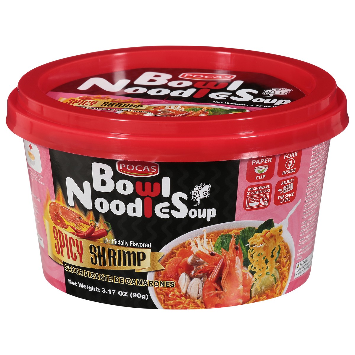 slide 2 of 13, Pocas Spicy Shrimp Bowl Noodle Soup 3.17 oz, 3.17 oz