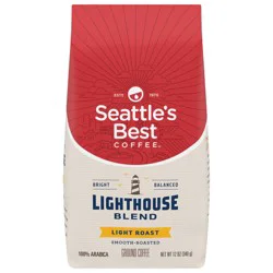 SEATTLE''S BEST COFFEE Seattle’s Best Coffee, Light Roast Ground Coffee, Lighthouse, 100% Arabica, 1 Bag (12 oz)