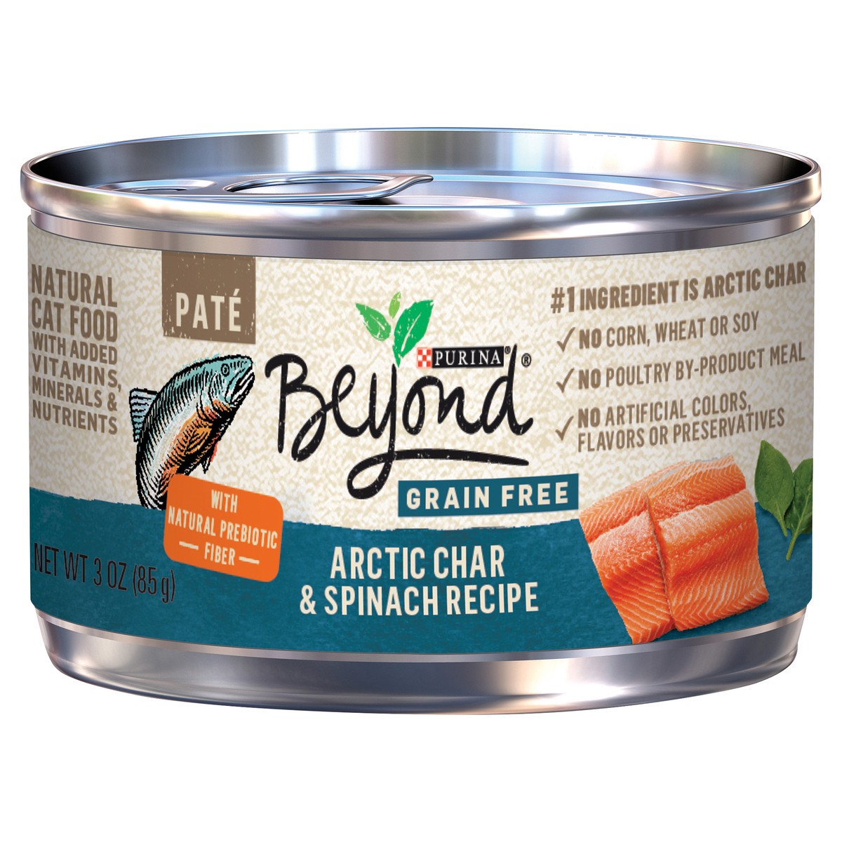 slide 11 of 16, Beyond Purina Beyond Grain Free Arctic Char and Spinach Recipe Wet Cat Food Pate, 3 oz