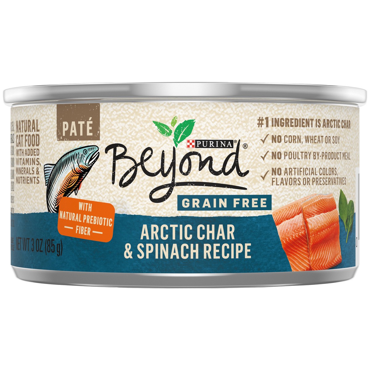 slide 7 of 16, Beyond Purina Beyond Grain Free Arctic Char and Spinach Recipe Wet Cat Food Pate, 3 oz