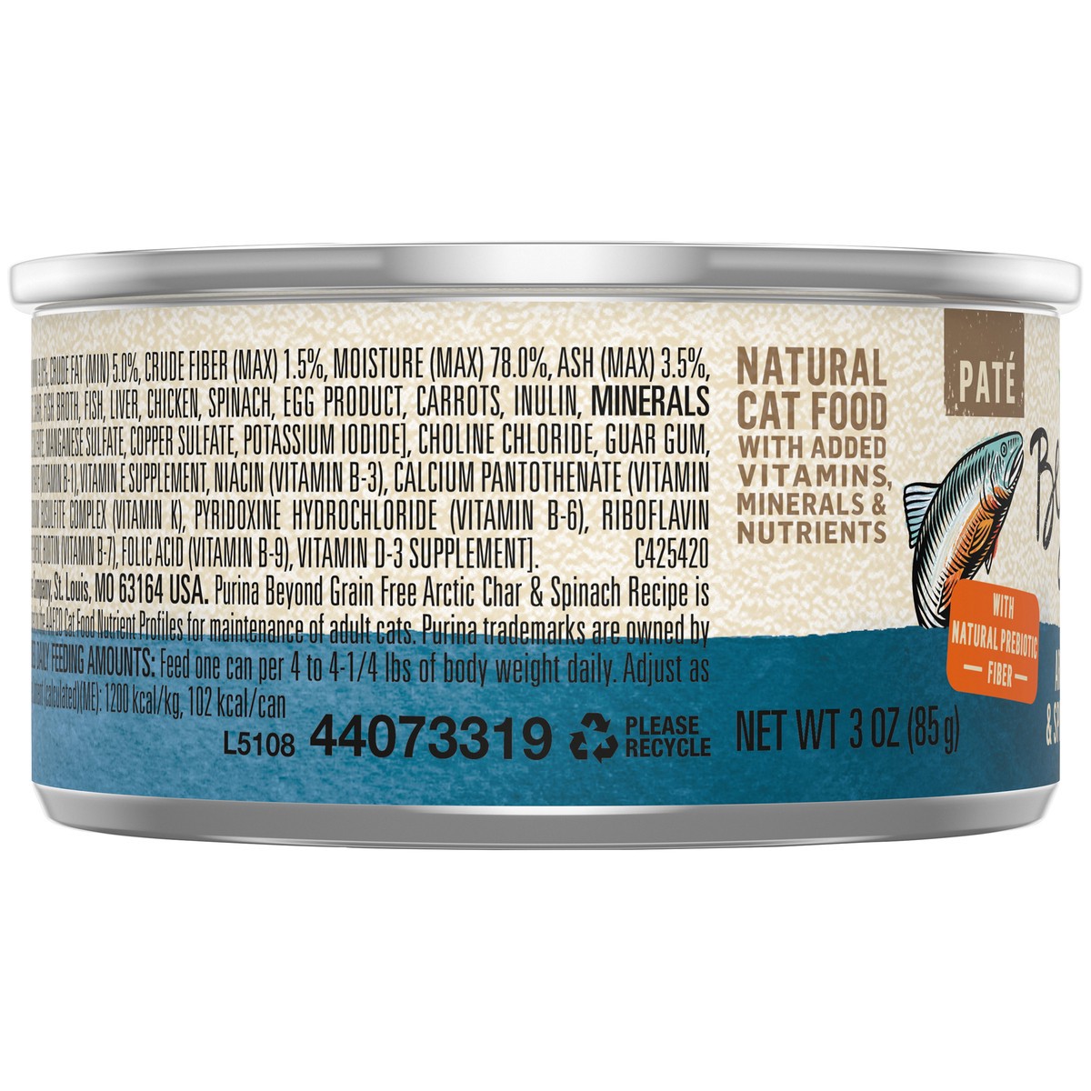 slide 3 of 16, Beyond Purina Beyond Grain Free Arctic Char and Spinach Recipe Wet Cat Food Pate, 3 oz