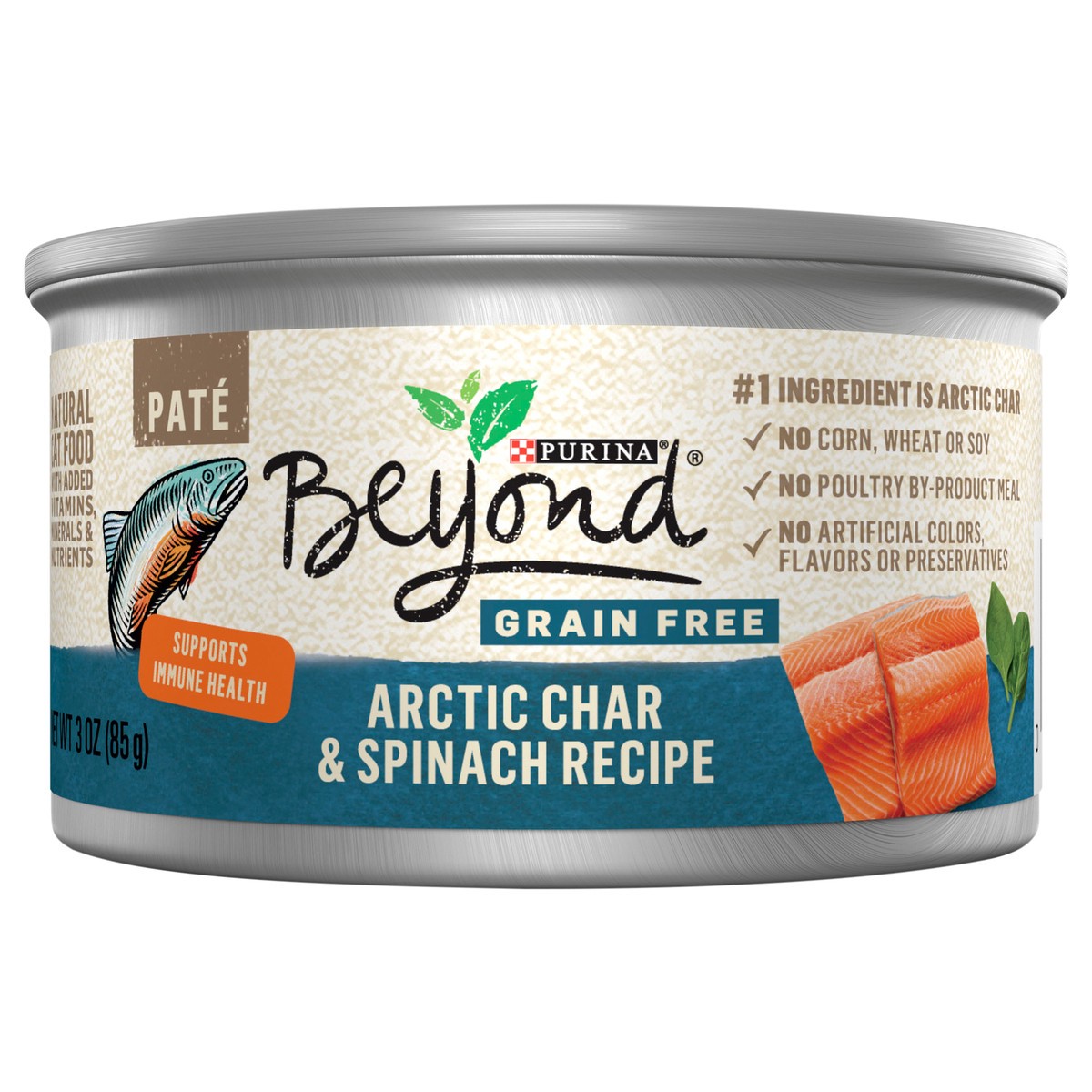 slide 1 of 16, Beyond Purina Beyond Grain Free Arctic Char and Spinach Recipe Wet Cat Food Pate - 3 oz. Can, 3 oz