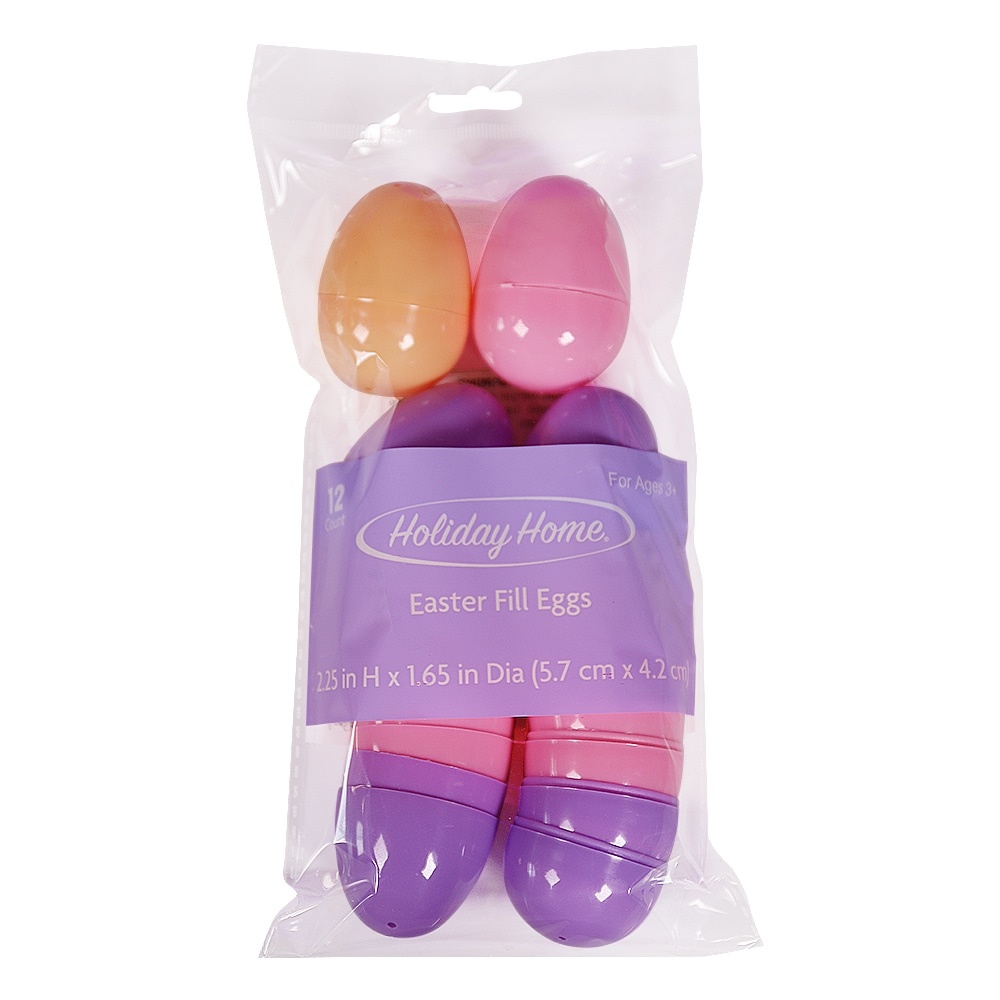 slide 1 of 1, Holiday Home Solid Easter Fill Eggs - Orange/Pink/Purple, 12 ct