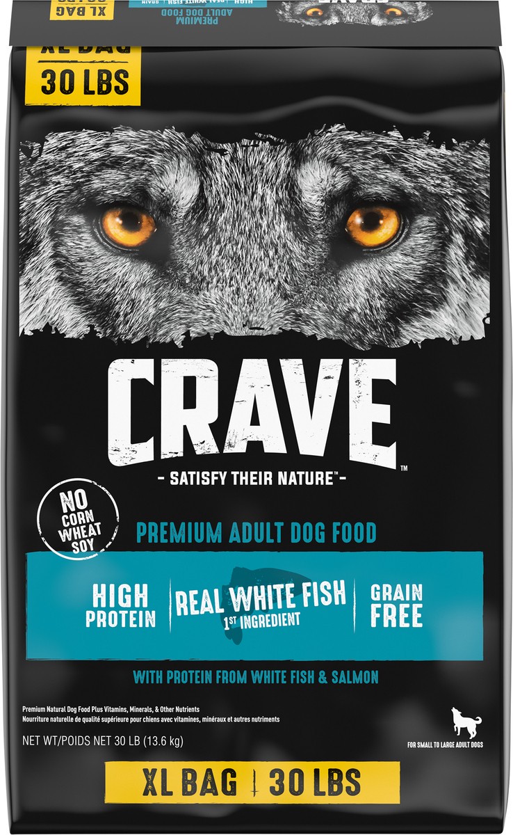 slide 6 of 10, CRAVE XL Adult Premium Dog Food with Protein from White Fish & Salmon 30 lb, 30 lb