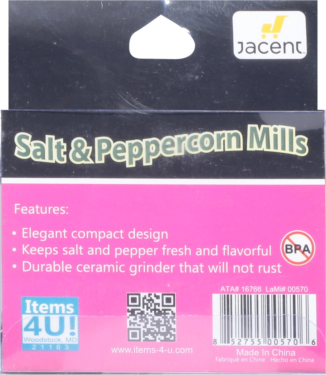 slide 11 of 11, Jacent Set of 2 Salt & Peppercorn Mills 1 ea, 1 ct