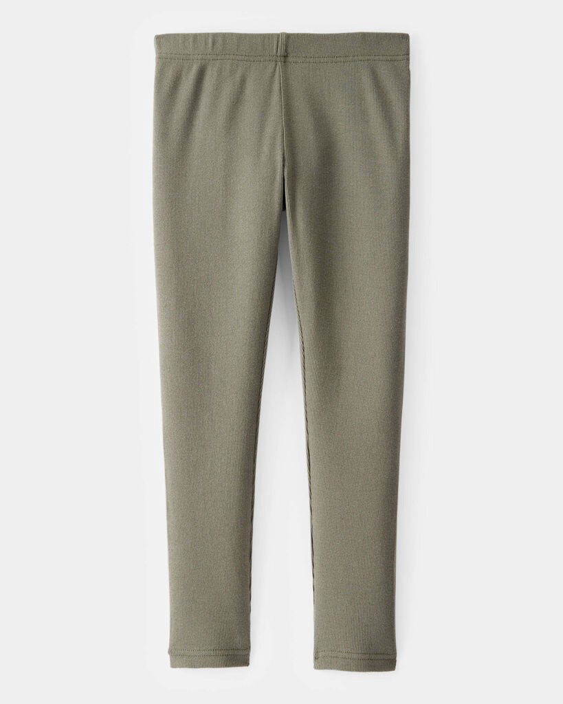slide 2 of 3, Carter's Kid Solid Cotton Ribbed Stretch Leggings - Green Green 6-6X, 1 ct