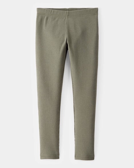 slide 1 of 3, Carter's Kid Solid Cotton Ribbed Stretch Leggings - Green Green 6-6X, 1 ct