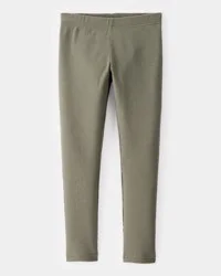 Carter&#x27;s Kid Solid Cotton Ribbed Stretch Leggings - Green Green 6-6X