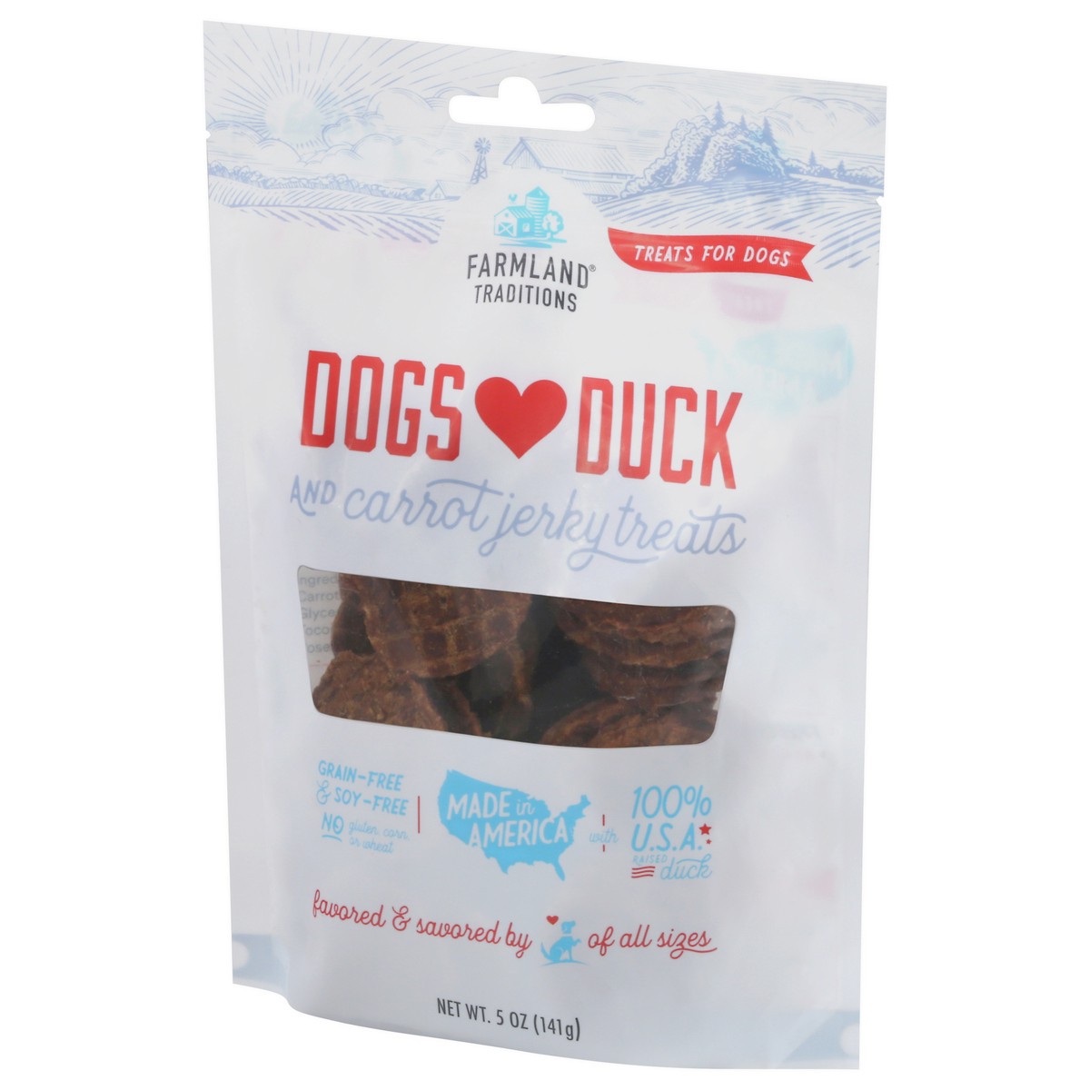 slide 3 of 9, Farmland Dogs Love Duck and Carrot Jerky Treats Treats for Dogs 5 oz, 5 oz