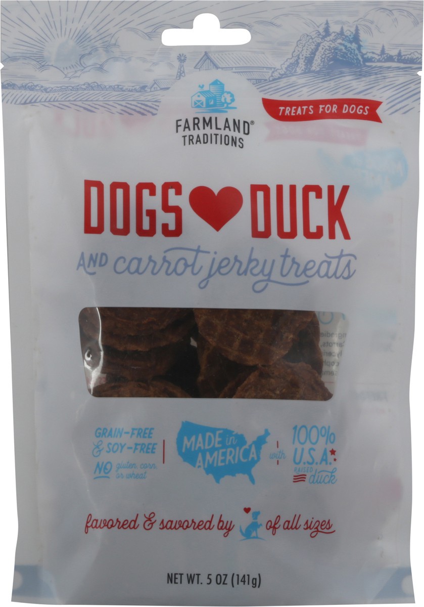 slide 1 of 9, Farmland Dogs Love Duck and Carrot Jerky Treats Treats for Dogs 5 oz, 5 oz