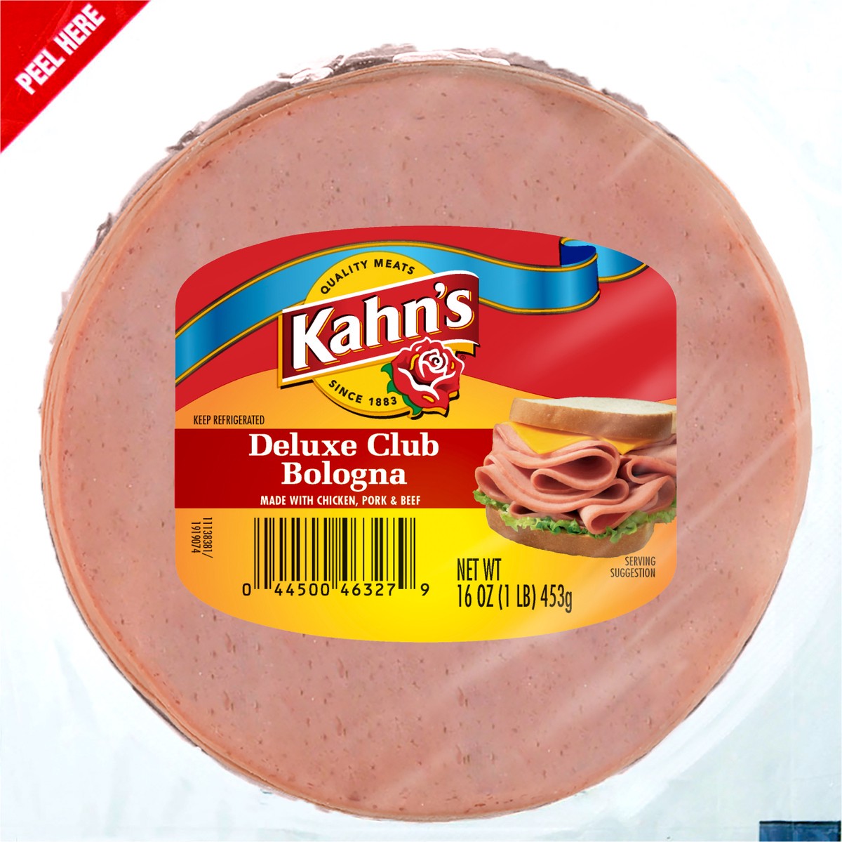 slide 4 of 8, KAHNS Kahn's Deluxe Club Bologna Lunchmeat, 1 lb., 453.59 g
