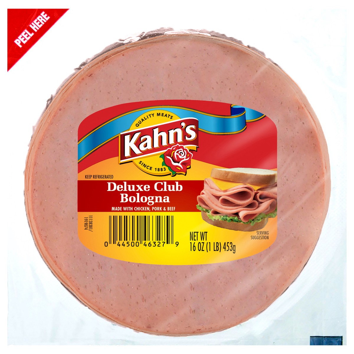 slide 7 of 8, KAHNS Kahn's Deluxe Club Bologna Lunchmeat, 1 lb., 453.59 g
