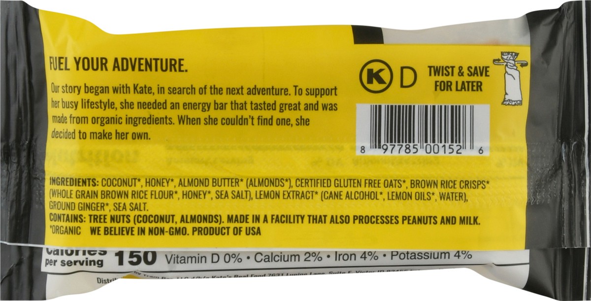 slide 2 of 9, Kate's Real Food Lemon Coconut, 2.2 oz