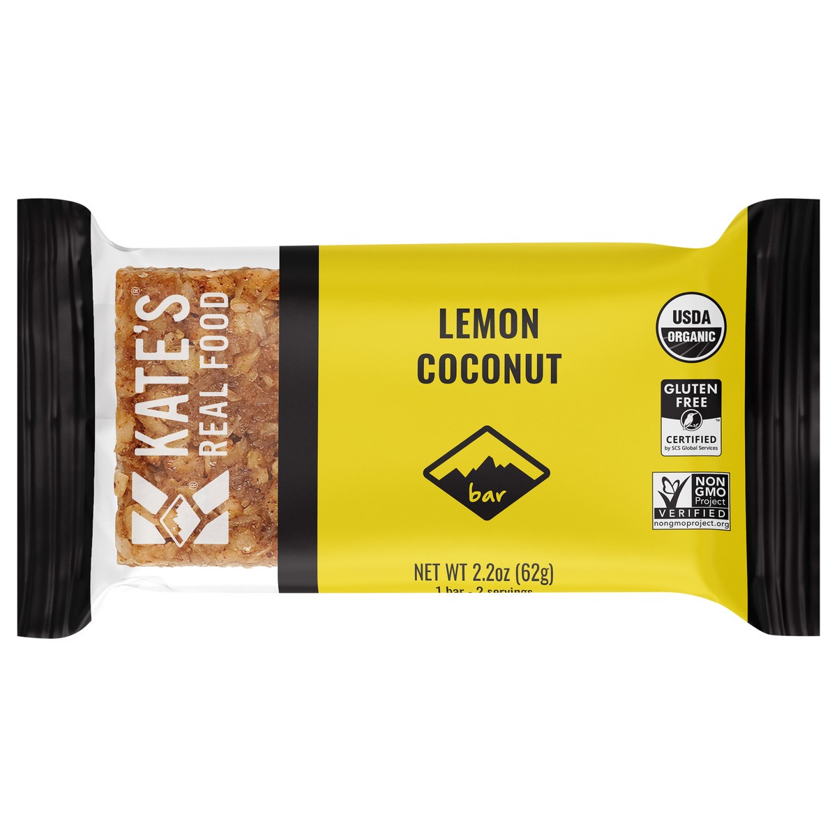 slide 1 of 9, Kate's Real Food Lemon Coconut, 2.2 oz