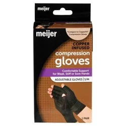 Meijer Copper Infused Compression Gloves, Small To Medium