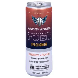 Angry Angel Fuel Peach Ginger Energizing Beverage 12 fl oz