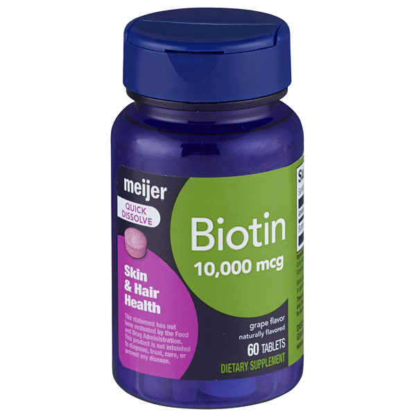 slide 1 of 1, Meijer Biotin Quick Dissolve 10,000 mcg, 60 ct