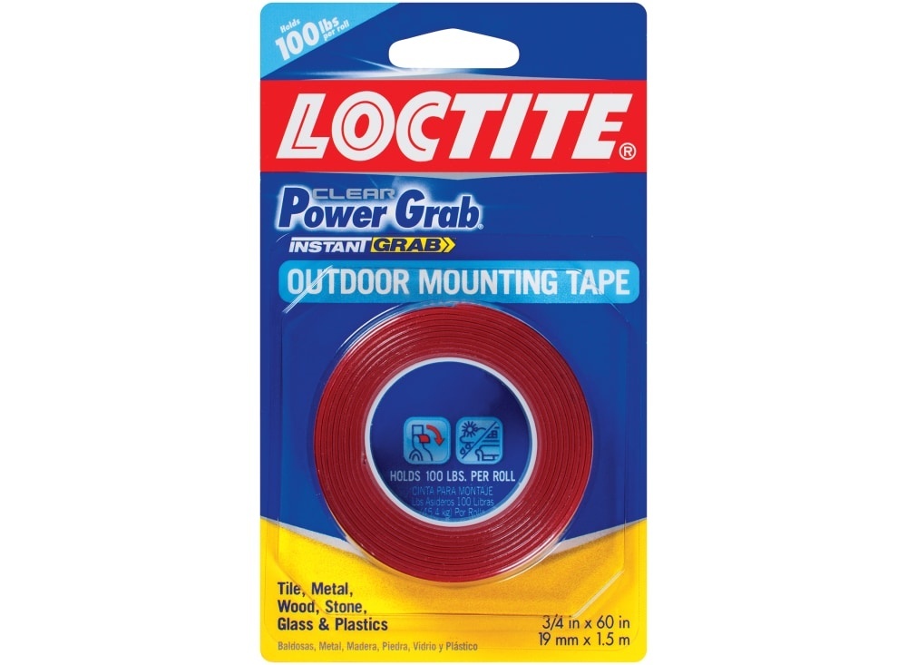 slide 1 of 1, Loctite Power Grab Mounting Tape - Clear, 0.75 in x 60 in