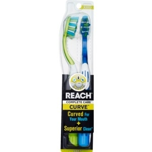 slide 1 of 1, REACH Complete Care Curve Soft Adult Toothbrushes, 2 ct
