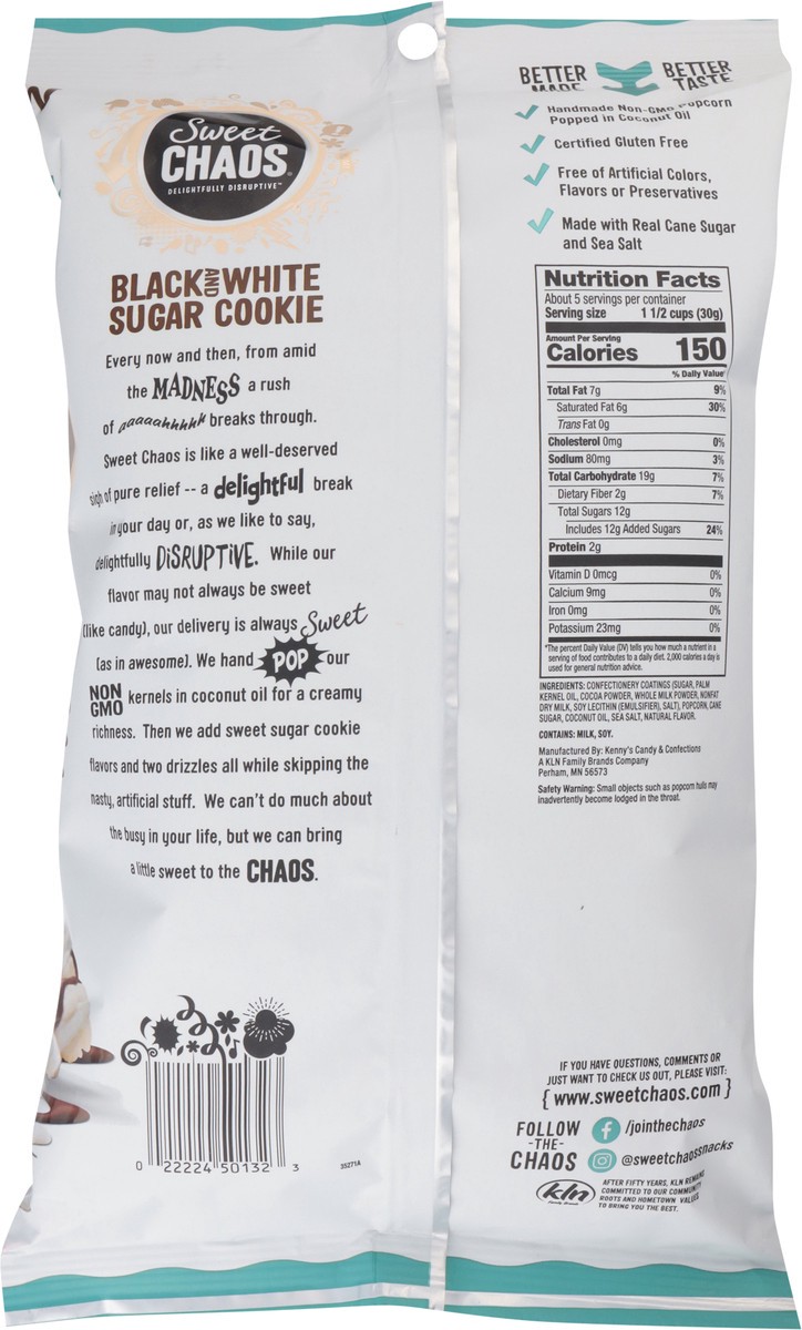 slide 6 of 15, Sweet Chaos Black and White Sugar Cookie Drizzled Popcorn 5.5 oz, 5.5 oz
