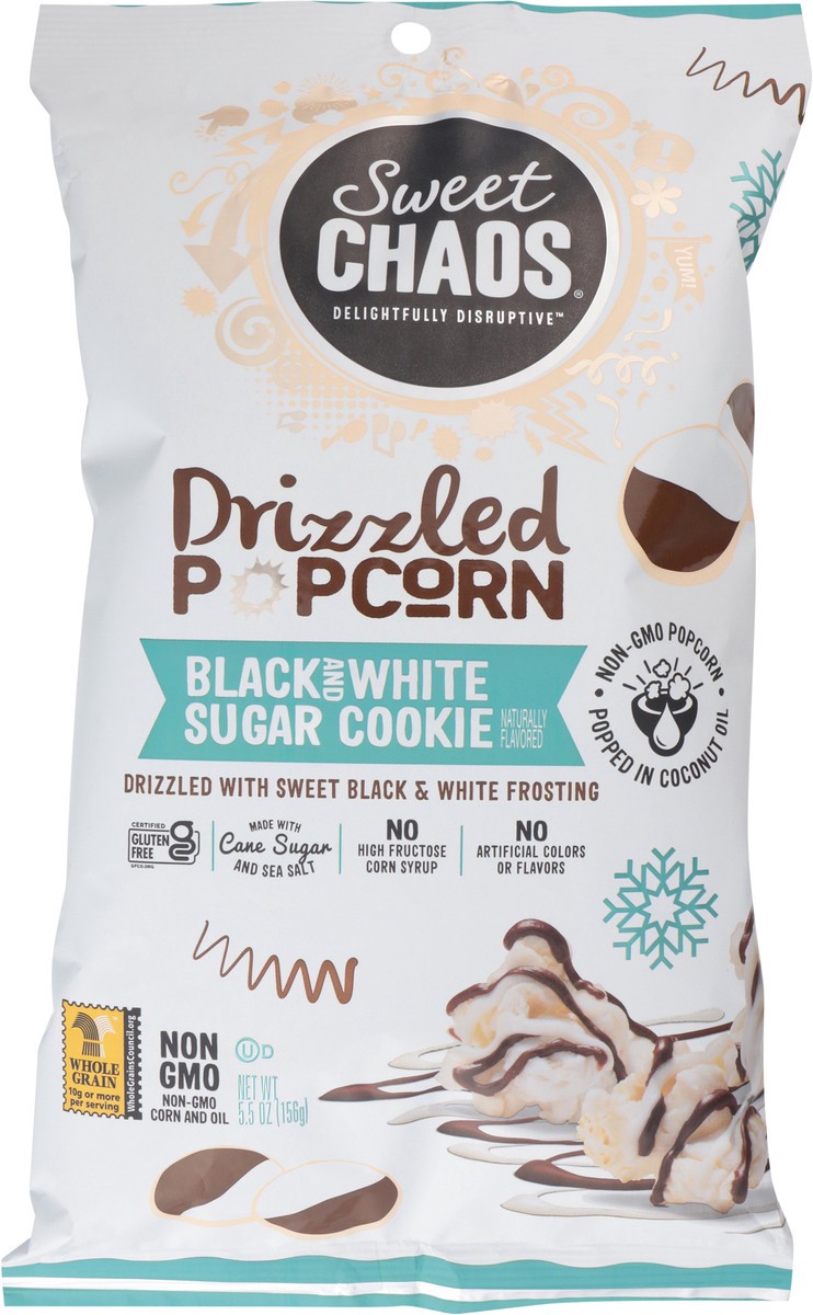 slide 7 of 15, Sweet Chaos Black and White Sugar Cookie Drizzled Popcorn 5.5 oz, 5.5 oz