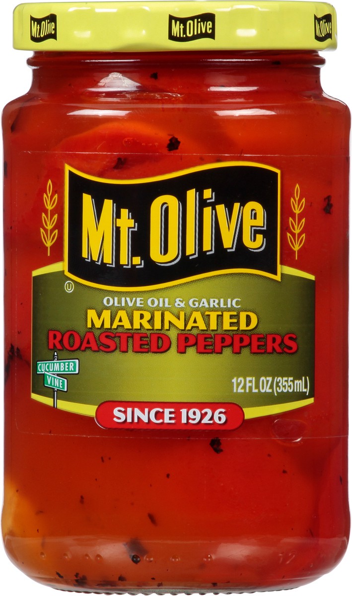 slide 4 of 7, Mt. Olive Olive Oil & Garlic Marinated Roasted Peppers 12 fl oz, 12 fl oz