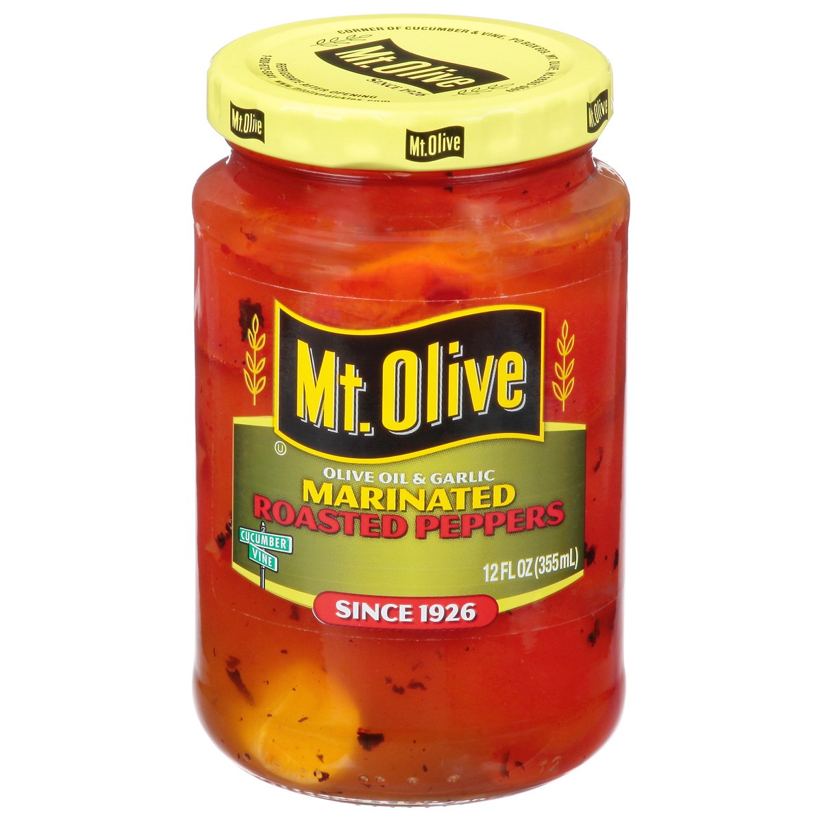 slide 1 of 7, Mt. Olive Olive Oil & Garlic Marinated Roasted Peppers 12 fl oz, 12 fl oz