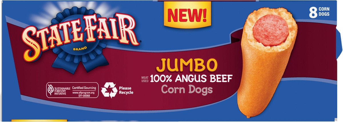 slide 5 of 9, State Fair 100% Angus Beef Jumbo Corn Dogs, 8 ct; 32 oz