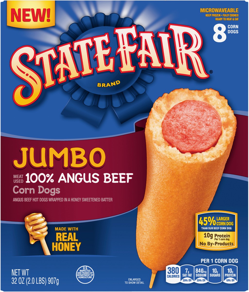 slide 9 of 9, State Fair 100% Angus Beef Jumbo Corn Dogs, 8 ct; 32 oz