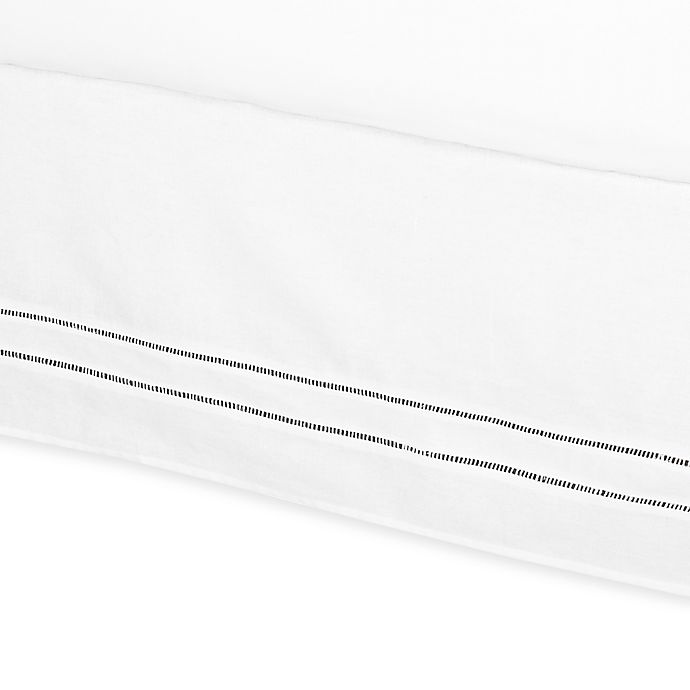 slide 1 of 1, B. Smith Linen Hemstitch California King Bed Skirt - White, 1 ct