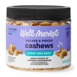 Well Market, Lightly Salted Cashew Halves & Pieces, 8 Oz