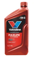 Valvoline High Mileage with MaxLife Technology SAE 10W-40 Synthetic Blend Motor Oil 1 QT