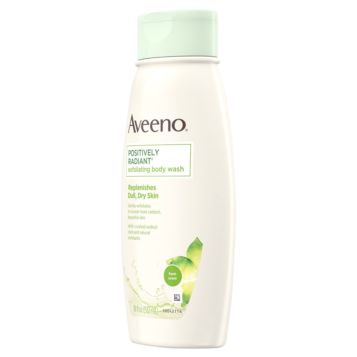 slide 4 of 7, Aveeno Positively Radiant Exfoliating Body Wash, 18 fl oz