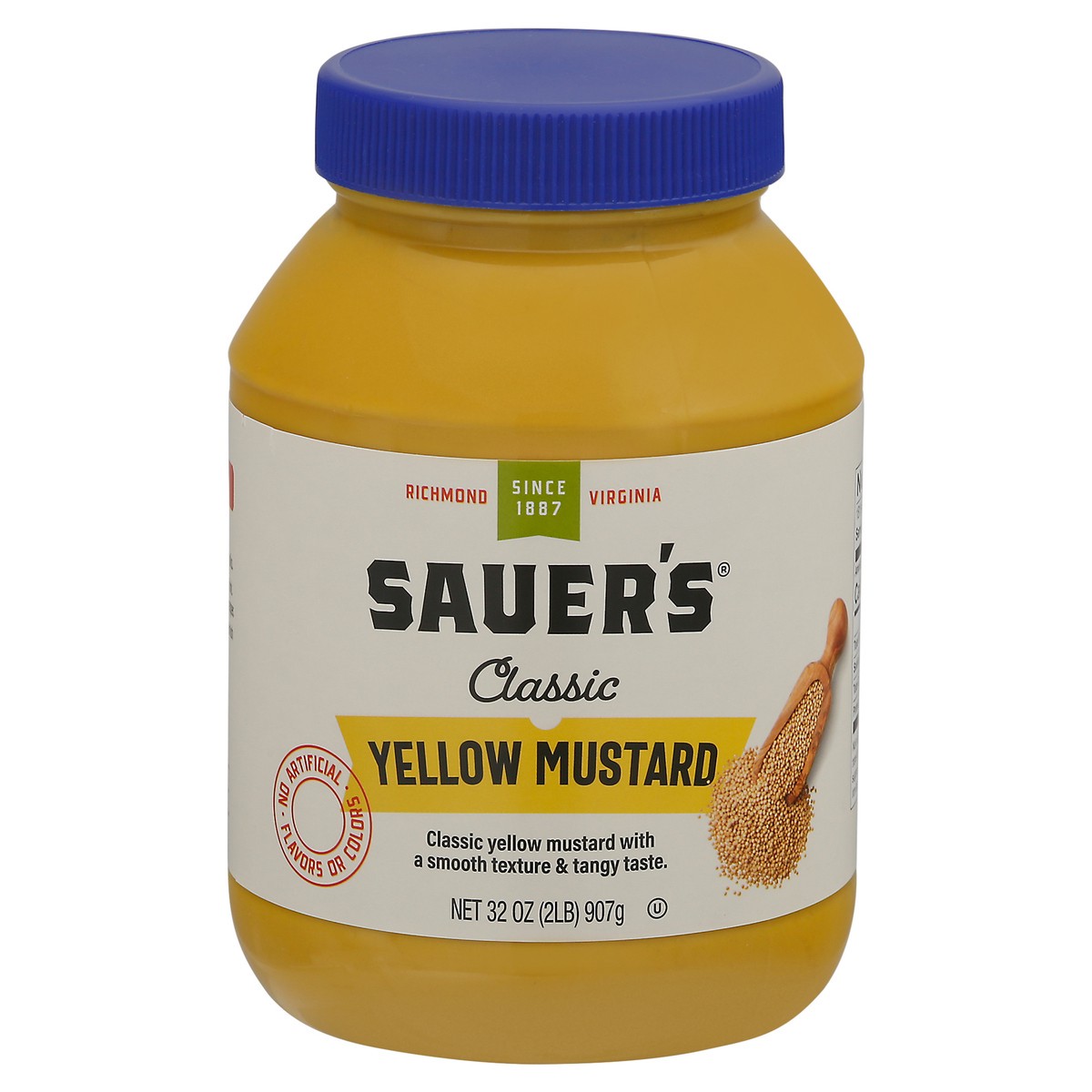 slide 1 of 9, Sauer's Classic Yellow Mustard 32 oz Jar, 32 oz