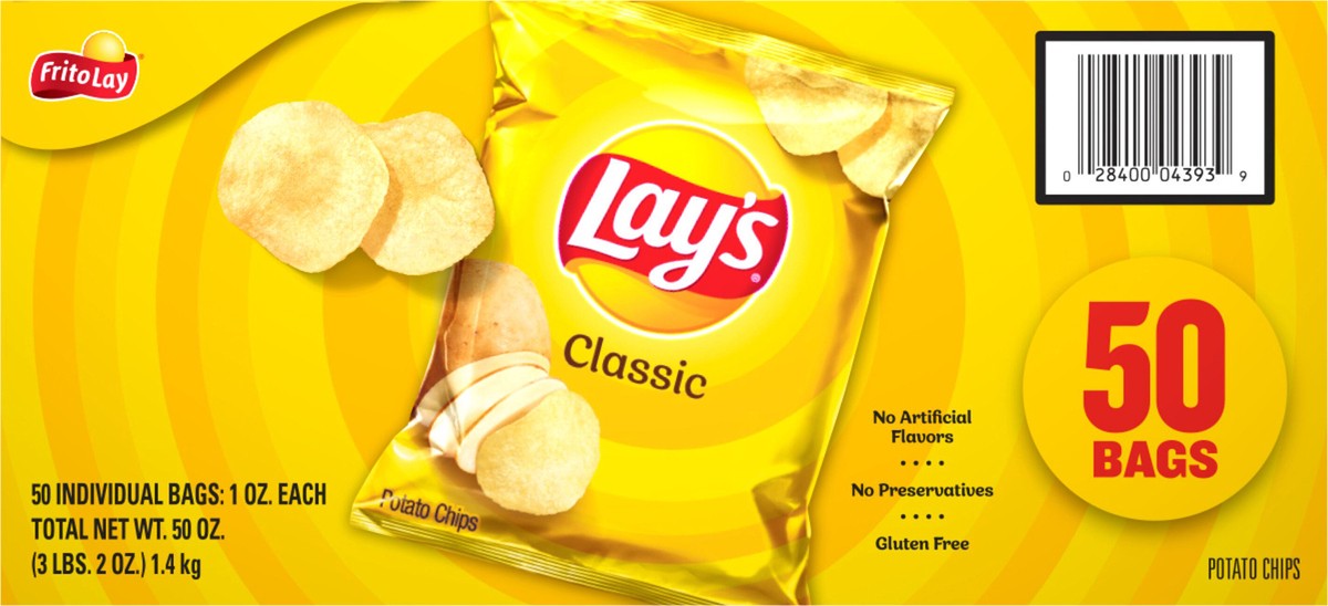 slide 10 of 11, Lay's Potato Chips Classic 1 Oz 50 Count, 50 ct