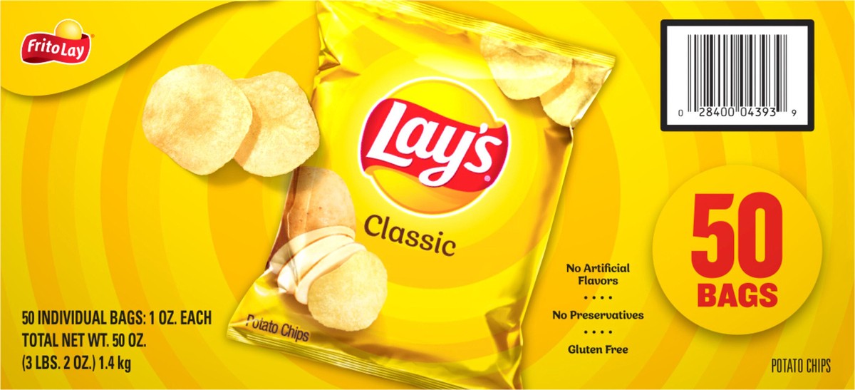 slide 7 of 11, Lay's Potato Chips Classic 1 Oz 50 Count, 50 ct