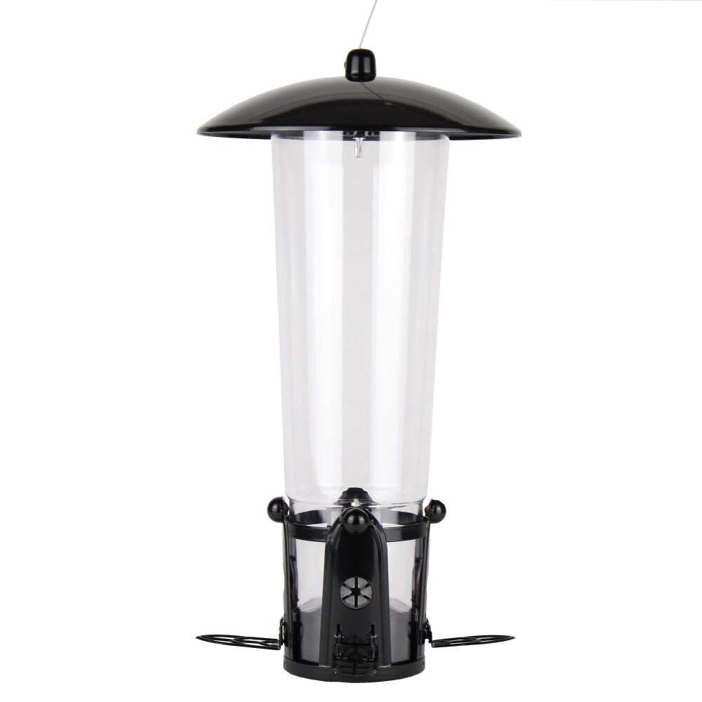 slide 2 of 5, Perky-Pet Squirrel-Be-Gone Max Clear Plastic Bird Feeder With Flexports, 3 lb