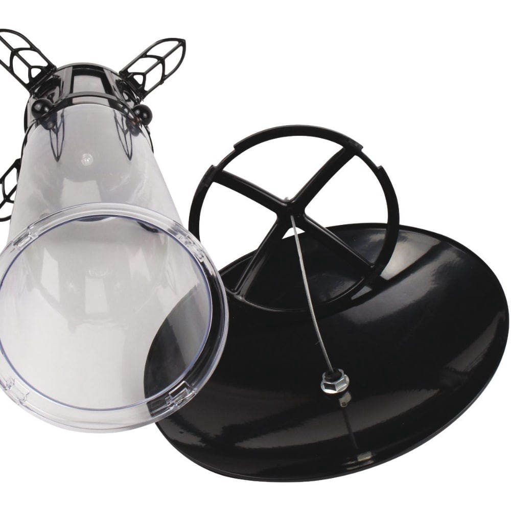 slide 5 of 5, Perky-Pet Squirrel-Be-Gone Max Clear Plastic Bird Feeder With Flexports, 3 lb