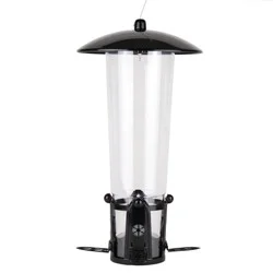 Perky-Pet Squirrel-Be-Gone Max Clear Plastic Bird Feeder With Flexports
