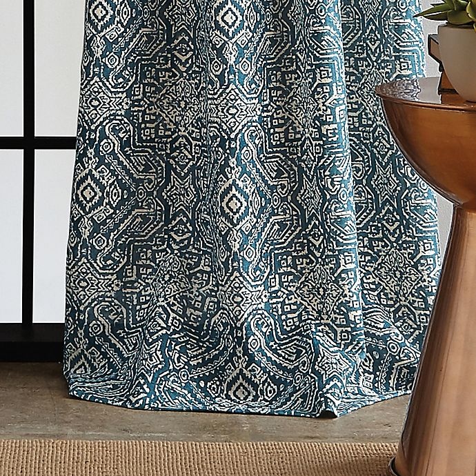 slide 3 of 3, Bedeck Juma Print Grommet Window Curtain Panel - Teal, 95 in