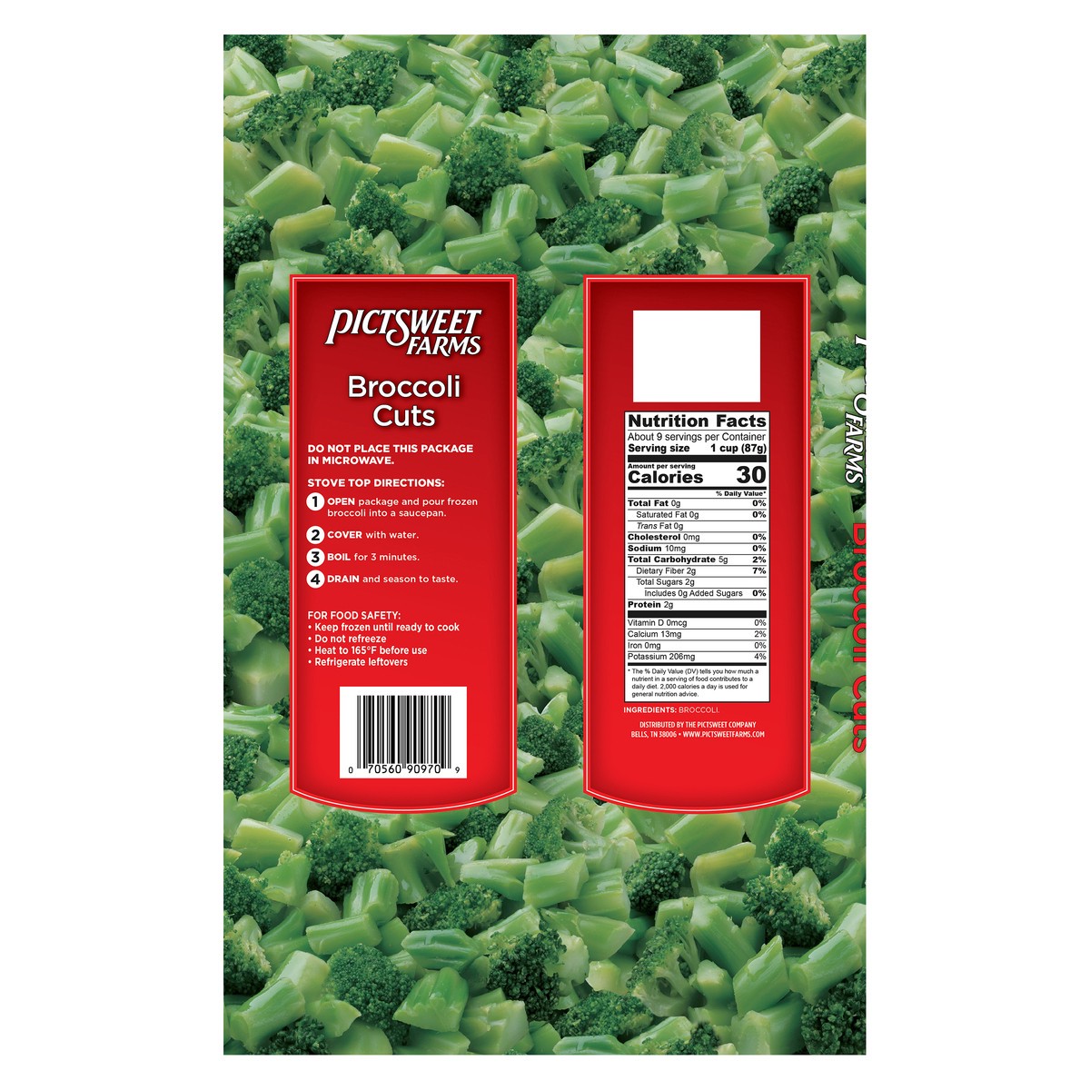 slide 4 of 8, Pictsweet Broccoli Cuts Clear Bag, 28 oz