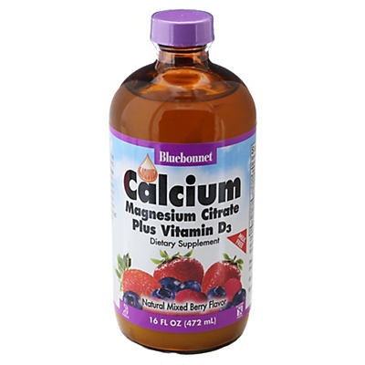 slide 1 of 1, Bluebonnet Nutrition Liquid Calcium Magnesium Citrate Mixed Berry, 16 fl oz
