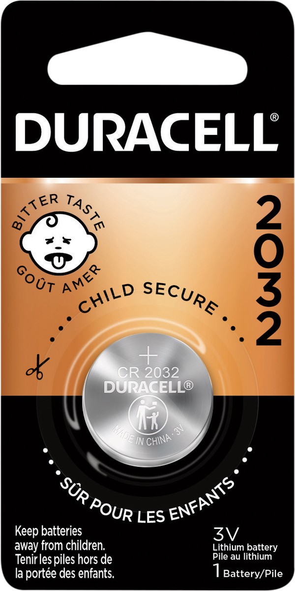 slide 3 of 8, Duracell 2032 Lithium 3-Volt Coin Battery, 1 ct