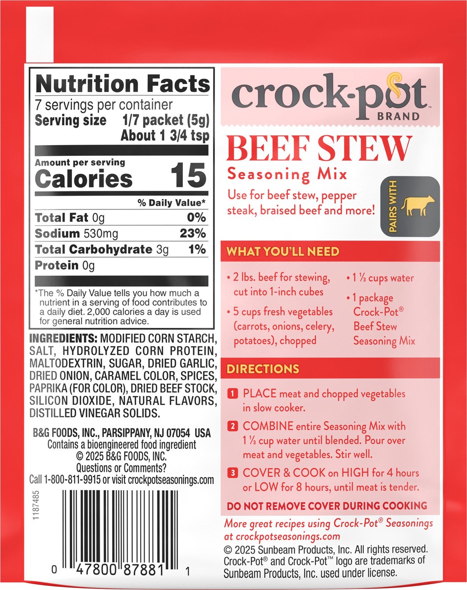 slide 7 of 14, Crock-Pot Beef Stew Seasoning Mix, 1.25 oz