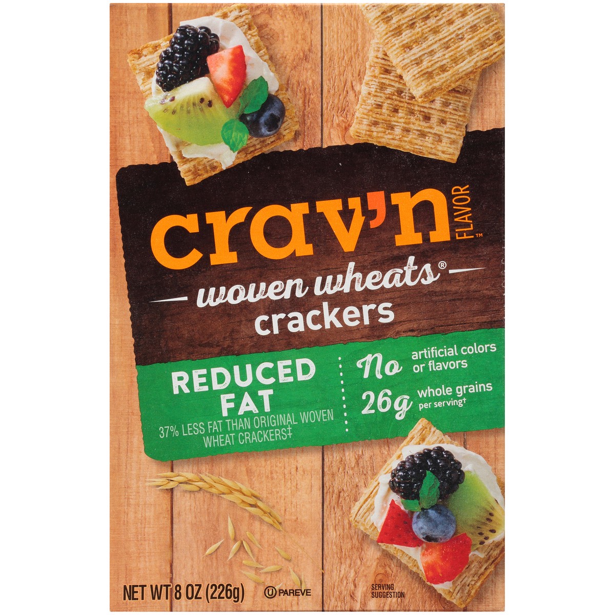 slide 12 of 15, Crav'n Flavor Reduced Fat Woven Wheats Crackers, 8 oz