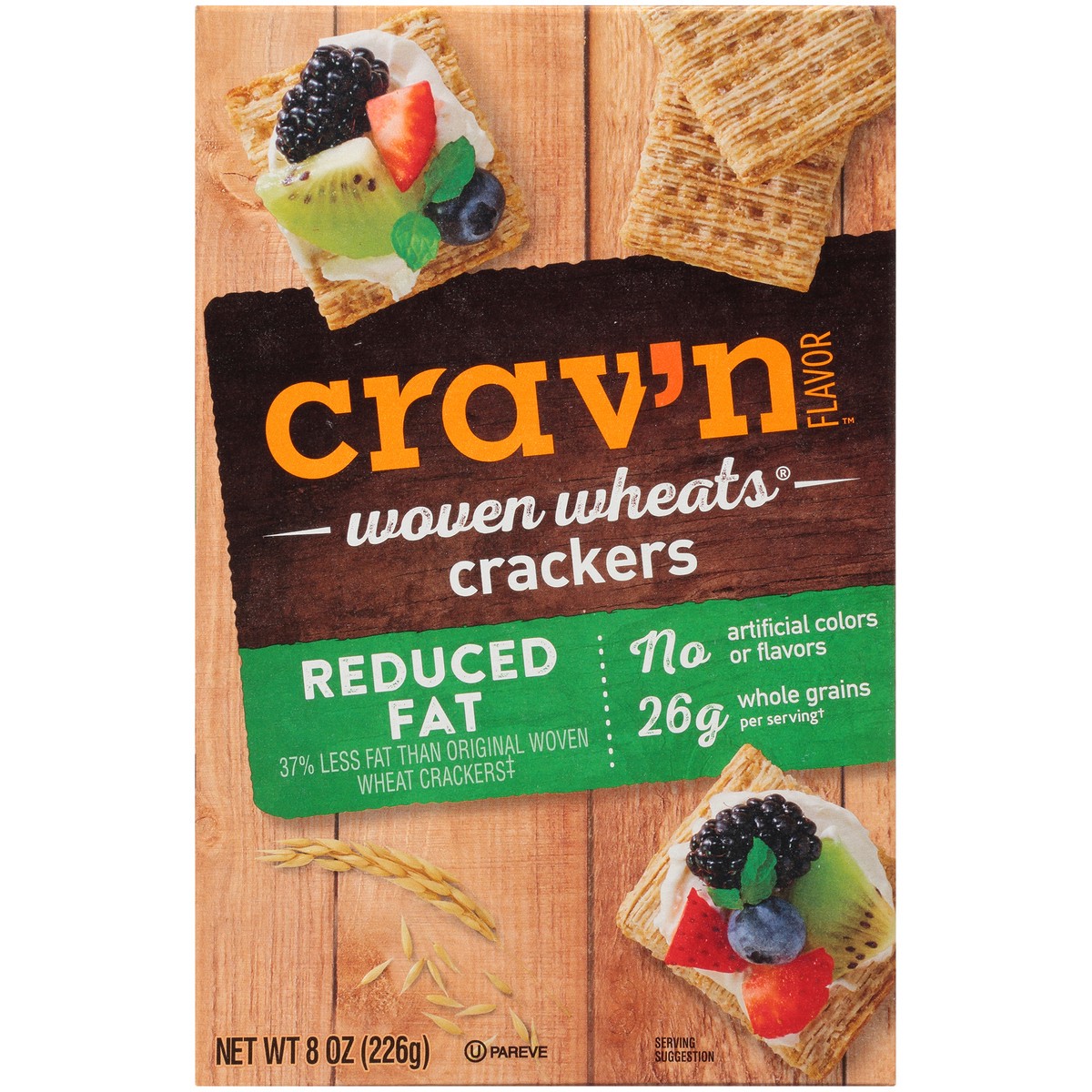 slide 2 of 15, Crav'n Flavor Reduced Fat Woven Wheats Crackers, 8 oz