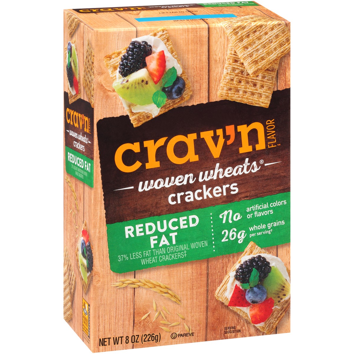 slide 13 of 15, Crav'n Flavor Reduced Fat Woven Wheats Crackers, 8 oz