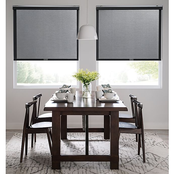 slide 1 of 1, Real Simple Cordless 5% Open Solar Roller Shade - Black, 46 in x 72 in